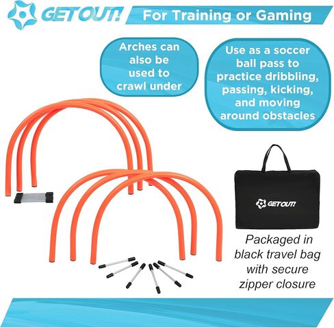 أخرج! أقواس تدريب كرة القدم - 6 عبوات من أدوات تدريب الركل المارة للقوس من أجل ممارسات الشباب والكبار in Kuwait