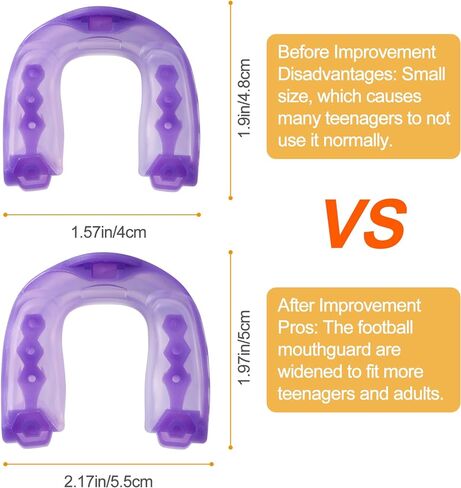 واقي فم لكرة القدم مع حزام، واقي فم رياضي احترافي ناعم للشباب للملاكمة والهوكي وكرة السلة والفنون القتالية المختلطة واللاكروس والرجبي والجوجيتسو (ارجواني) in Kuwait