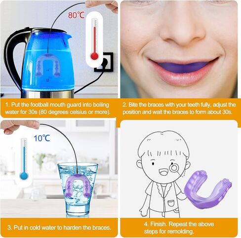 واقي فم لكرة القدم مع حزام، واقي فم رياضي احترافي ناعم للشباب للملاكمة والهوكي وكرة السلة والفنون القتالية المختلطة واللاكروس والرجبي والجوجيتسو (ارجواني) in Kuwait