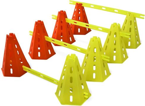 مجموعة Yes4All Agility Hurdles Cone لتمارين السرعة والتوازن لجميع الأعمار، مناسبة لتدريب الكلاب، تتضمن حقيبة حمل - مجموعة 8 مخاريط و4 قضبان خضراء in Saudi Arabia