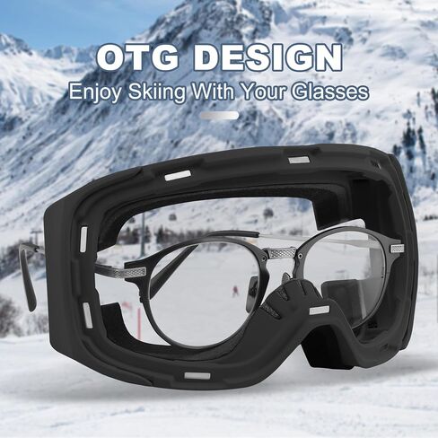 نظارات التزلج X-TIGER نظارات OTG على الجليد للرجال والنساء والشباب مضادة للضباب 100% حماية من الأشعة فوق البنفسجية 400 in Kuwait