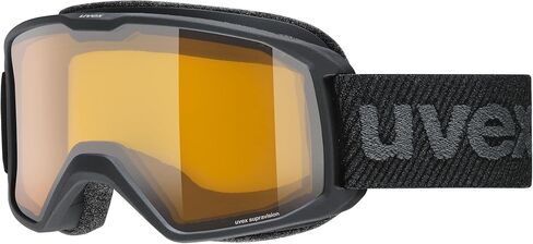 uvex contrast enhancing anti-fog OTG ski & snowboard goggles with UV protection for women & men, elemnt LGL, black/lasergold lite-clear in Saudi Arabia