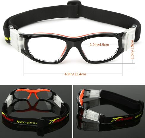 PELLOR Kids Safety Goggles, Sports Eyewear Protective Glasses Antifog Lens Replaceable Protection Goggles for Boys and Girls- Black in Kuwait