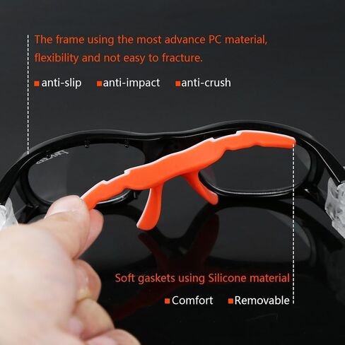 PELLOR Kids Safety Goggles, Sports Eyewear Protective Glasses Antifog Lens Replaceable Protection Goggles for Boys and Girls- Black in Kuwait