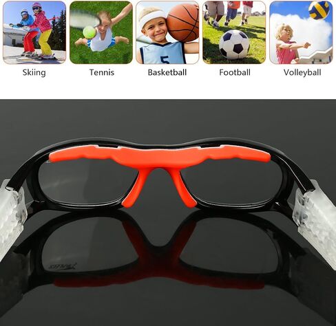 PELLOR Kids Safety Goggles, Sports Eyewear Protective Glasses Antifog Lens Replaceable Protection Goggles for Boys and Girls- Black in Kuwait
