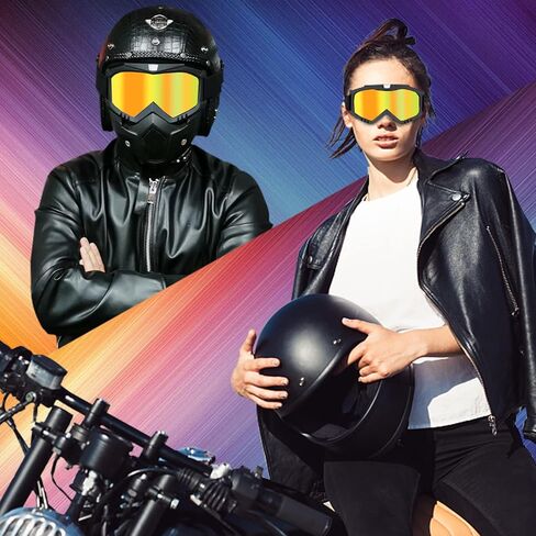 SHUOLIYAN 2 Pieces Motorcycle Goggles Dirt Bike Goggles ATV Goggles Riding Goggles Ski Goggles Suitable For Men Women Youth in Kuwait