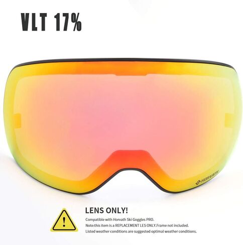 نظارات تزلج SH HORVATH بديلة بعدسة مزدوجة كروية UV400 VLT81% فائقة مضادة للضباب ومقاومة للرياح ومقاومة للخدش للتزلج in Kuwait