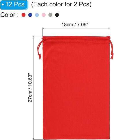 PATIKIL Ski Goggle Bag, 12 Pack Soft Microfiber Snow Goggles Protective Storage Case Sleeve Drawstring Pouch for Camera Lenses, Sunglasses, Eyeglasses, 6 Colors in Saudi Arabia
