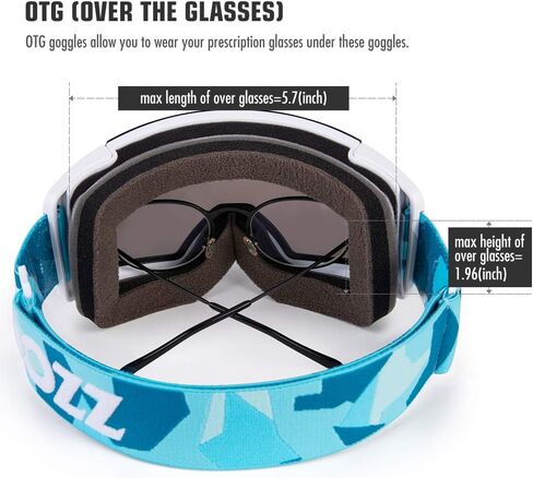 COPOZZ Ski Goggles Snowboard Goggles Men Women, M1 Magnetic Lens Snowboard Snow Goggle, OTG Anti-Fog Skiing Goggles in Kuwait