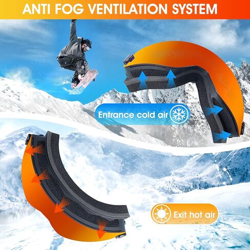 نظارات التزلج من Gre✈Ski OTG نظارات التزلج على الجليد للرجال والنساء والشباب والأطفال in Kuwait