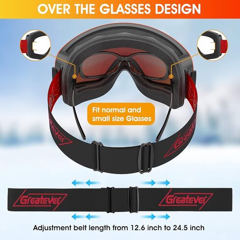 نظارات التزلج من Gre✈Ski OTG نظارات التزلج على الجليد للرجال والنساء والشباب والأطفال in Kuwait