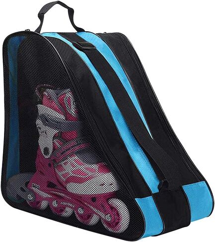 Kids Ice Skates Bags Heavy Duty Oxford Roller Skating Shoes Carry Bag Inline Skate Boot Shoulder Bag Children Boys Girls Hockey Skate Tote Ski Sport Bag Multi Pockets for Ice Skate Protective Gears in Saudi Arabia