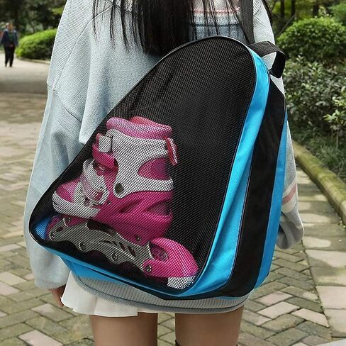 Kids Ice Skates Bags Heavy Duty Oxford Roller Skating Shoes Carry Bag Inline Skate Boot Shoulder Bag Children Boys Girls Hockey Skate Tote Ski Sport Bag Multi Pockets for Ice Skate Protective Gears in Saudi Arabia