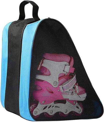 Kids Ice Skates Bags Heavy Duty Oxford Roller Skating Shoes Carry Bag Inline Skate Boot Shoulder Bag Children Boys Girls Hockey Skate Tote Ski Sport Bag Multi Pockets for Ice Skate Protective Gears in Saudi Arabia