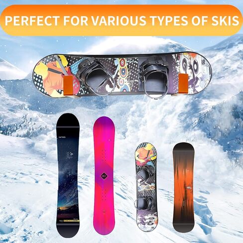 رف تثبيت على الحائط لعرض لوح التزلج من Qualward لتخزين لوح التزلج في الأماكن المغلقة وخطاطيف معدنية فولاذية لتخزين ألواح التزلج على الجليد للمنزل والمرآب in Kuwait