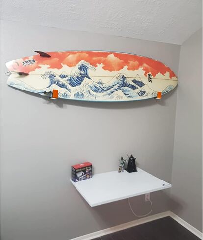 رف تثبيت على الحائط لعرض لوح التزلج من Qualward لتخزين لوح التزلج في الأماكن المغلقة وخطاطيف معدنية فولاذية لتخزين ألواح التزلج على الجليد للمنزل والمرآب in Kuwait