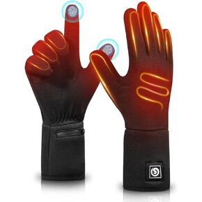 Haeglauv Heated Glove Liners for Men Women,Electric Battery Heated Gloves Rechargeable Thin Heated Work Gloves