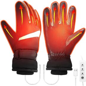 USB Heated Gloves for Man and Women, Augot Electric Heated Gloves Plug and Play, Temperature Adjustable Heating Gloves Waterproof & Windproof for Home Office Cycling Motorcycle Hiking Skiing in Kuwait