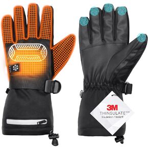 Karcore Heated Gloves for Women Men, 7.4V 3000mAh Rechargeable Battery Electric Heated Gloves Motorcycle Gloves Winter Ski Gloves with 5 Fingers Touchscreen Function in Saudi Arabia