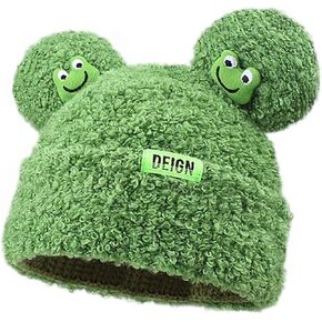 BOLLEY JOSS Womens Winter Beanies Cute Woollike Knitted Frog Hat Women Lady Girl Crochet Sheep Christmas Hats in Kuwait