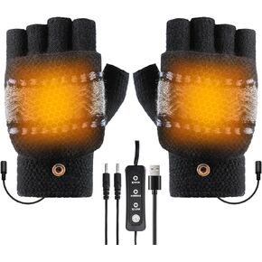 قفازات ACETOP USB ساخنة للرجال والنساء، قفازات تدفئة شتوية دافئة، قفازات كهربائية تعمل باللمس بدون أصابع، تدفئة اليدين بالكامل ونصف مع 3 درجات حرارة قابلة للتعديل، قفازات كمبيوتر محمول قابلة للغسل in Kuwait