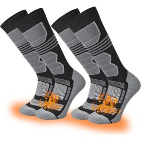 COOVAN Ski Socks Mens Womens 2 Packs Warm Winter Thermal Socks for Snow Snowboarding Knee High Compression Socks
