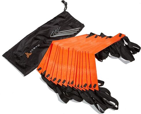 JAWKU Speed and Agility Ladder, Extra Long 21-Foot with 15-Rungs to Improve Balance, Acceleration, Lateral Speed, Change of Direction, and Body Control in Saudi Arabia