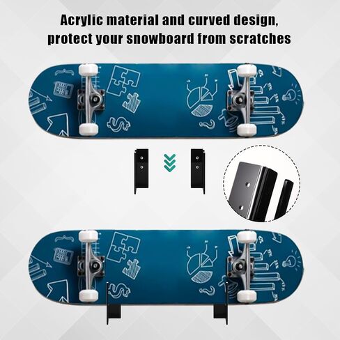 SAVITA 2pcs Snowboard Wall Mount, Snowboard Wall Rack Hanger Snowboard Wall Clips Snowboard Storage Holder Wall Support Snow Board Display Rack for Ski Board Longboard Wall Install in Saudi Arabia