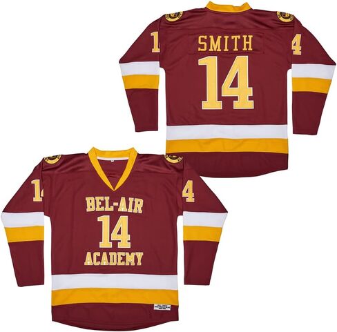 قميص هوكي جيرسي للرجال رقم 14 من Bel-Air Academy Movie Ice Hockey Jersey للرجال، أحمر in Kuwait