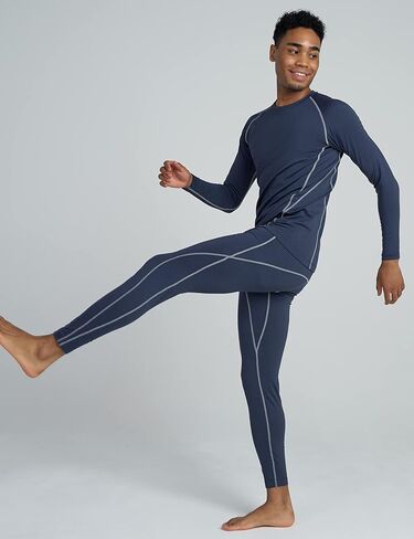 ملابس داخلية رياضية حرارية للرجال من LAPASA طقم أساسي خفيف الوزن وأكمام طويلة علوي وسفلي للتزلج وتسلق الجبال شتاء M53 in Kuwait