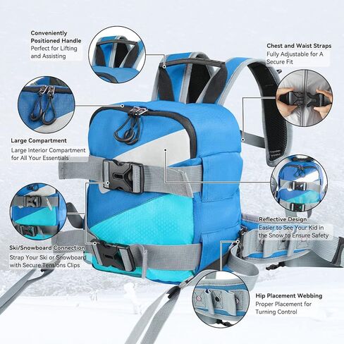 حزام تزلج للمبتدئين في التزلج على الجليد، حقيبة ظهر للتزلج على الجليد للاطفال، تعليم الطفل التزلج والتحكم في سرعة التزلج على الجليد، معدات تدريب على التزلج لإعداد الطفل للتعامل مع المنحدرات in Kuwait