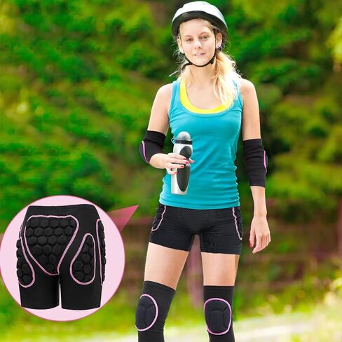 3 مجموعات واقية ثلاثية الأبعاد مبطنة للورك EVA سراويل قصيرة وسادات الركبة وسادات الكوع مجموعة حماية الشتاء وسادات الورك سميكة مضادة للانزلاق وأكمام الركبة وواقي الكوع للرجال والنساء للتزلج على الجليد in Kuwait