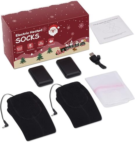 2023 جوارب قابلة لإعادة الشحن بقدرة 4000 مللي أمبير في الساعة للرجال والنساء، جوارب تدفئة حرارية كهربائية قابلة للغسل للصيد والتزلج في الشتاء في الهواء الطلق - البطارية متضمنة in Kuwait