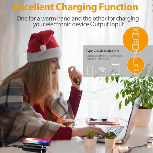 3 في 1 أجهزة تدفئة اليد قابلة لإعادة الشحن، 2 حزمة من أجهزة تدفئة الأيدي القابلة لإعادة الشحن، أجهزة تدفئة الأيدي الساخنة مع مصباح يدوي وبنك طاقة، سخانات يد كهربائية بقدرة 10000 مللي أمبير في الساعة قابلة لإعادة الشحن تعمل بالبطارية المحمولة in Kuwait