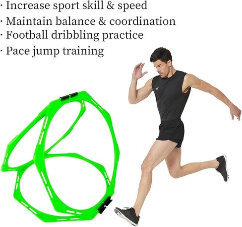 مجموعة حلقات خفة الحركة المثمنة من TNZMART متعددة الوظائف، حلقة تدريب مثمنة، دوائر تدريب متعددة الأضلاع مع 10 مخاريط قرصية in Kuwait