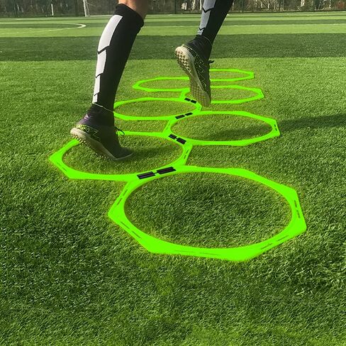 مجموعة حلقات خفة الحركة المثمنة من TNZMART متعددة الوظائف، حلقة تدريب مثمنة، دوائر تدريب متعددة الأضلاع مع 10 مخاريط قرصية in Kuwait