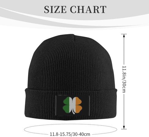 St.Patrick's Day Clover Unisex Beanie Hat Soft Winter Knit Hats Skull Cap for Men Women Black in Kuwait