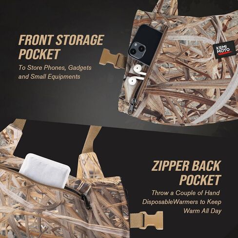 كيميموتو جهاز تدفئة اليد مع صوف وجيوب وحزام، حقيبة خصر للصيد والتخييم والعمل الخارجي والمشي لمسافات طويلة وكرة القدم وأنشطة الجولف in Kuwait