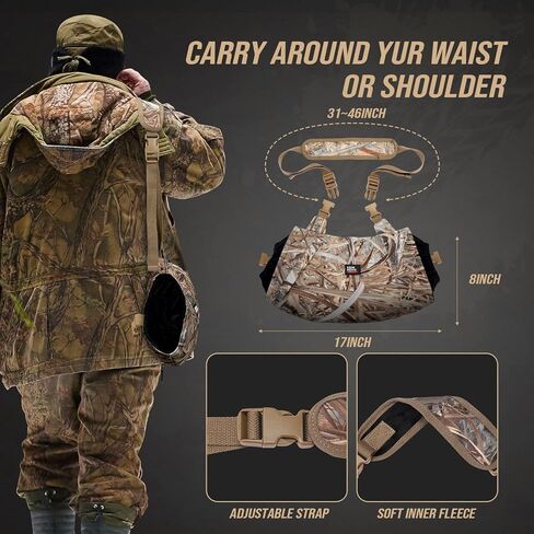 كيميموتو جهاز تدفئة اليد مع صوف وجيوب وحزام، حقيبة خصر للصيد والتخييم والعمل الخارجي والمشي لمسافات طويلة وكرة القدم وأنشطة الجولف in Kuwait