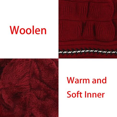 ZffXH الصوف اصطف مخطط بيرو متماسكة قبعة لابلاندر الجمجمة قبعات صغيرة الأذن اللوحات الصوف الدافئة الكريات in Kuwait