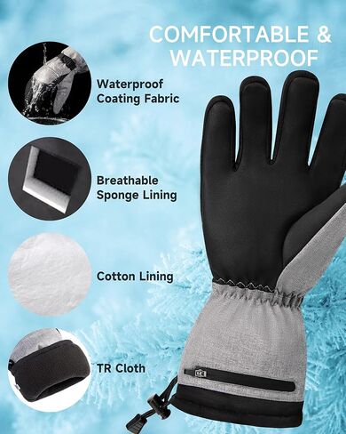 ALLJOY Heated Gloves for Men Women 5000mAh Rechargeable Batteries 3 Heating Levels Touchscreen Electric Gloves Waterproof Windproof Heated Winter Gloves for Motorcycle Ski in Kuwait
