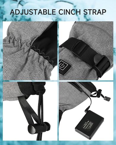 ALLJOY Heated Gloves for Men Women 5000mAh Rechargeable Batteries 3 Heating Levels Touchscreen Electric Gloves Waterproof Windproof Heated Winter Gloves for Motorcycle Ski in Kuwait