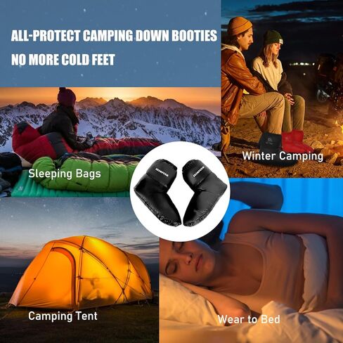 [Upgraded] Ultralight Winter Camping Booties Warm Socks Sleeping Sock for Men & Women,Water-Resistant Warm Soft Cozy for Camp Sleeping Bag Tent Down Booties Foot Warmer in Kuwait