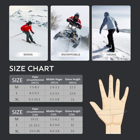 BRIGENIUS Ski Gloves, Waterproof Winter Gloves for Men Women in Kuwait