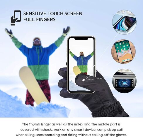 BRIGENIUS Ski Gloves, Waterproof Winter Gloves for Men Women in Kuwait