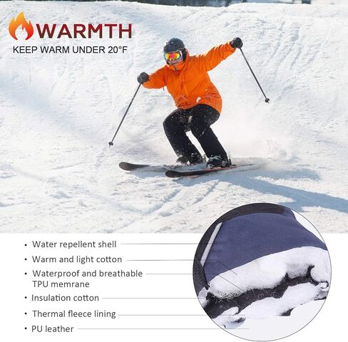 BRIGENIUS Ski Gloves, Waterproof Winter Gloves for Men Women in Kuwait