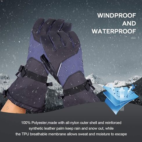 BRIGENIUS Ski Gloves, Waterproof Winter Gloves for Men Women in Kuwait