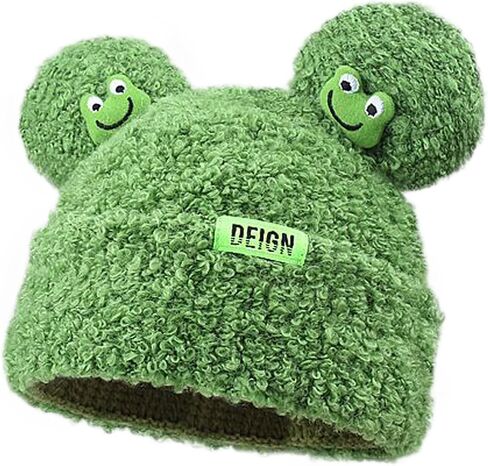 BOLLEY JOSS Womens Winter Beanies Cute Woollike Knitted Frog Hat Women Lady Girl Crochet Sheep Christmas Hats in Kuwait