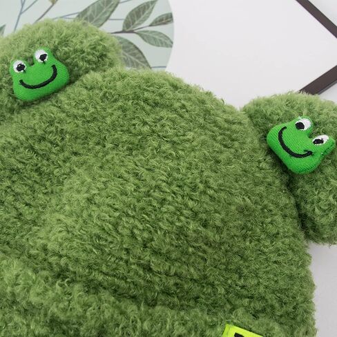 BOLLEY JOSS Womens Winter Beanies Cute Woollike Knitted Frog Hat Women Lady Girl Crochet Sheep Christmas Hats in Kuwait
