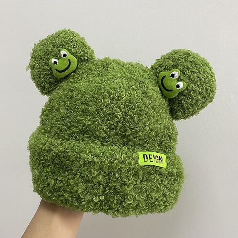BOLLEY JOSS Womens Winter Beanies Cute Woollike Knitted Frog Hat Women Lady Girl Crochet Sheep Christmas Hats in Kuwait